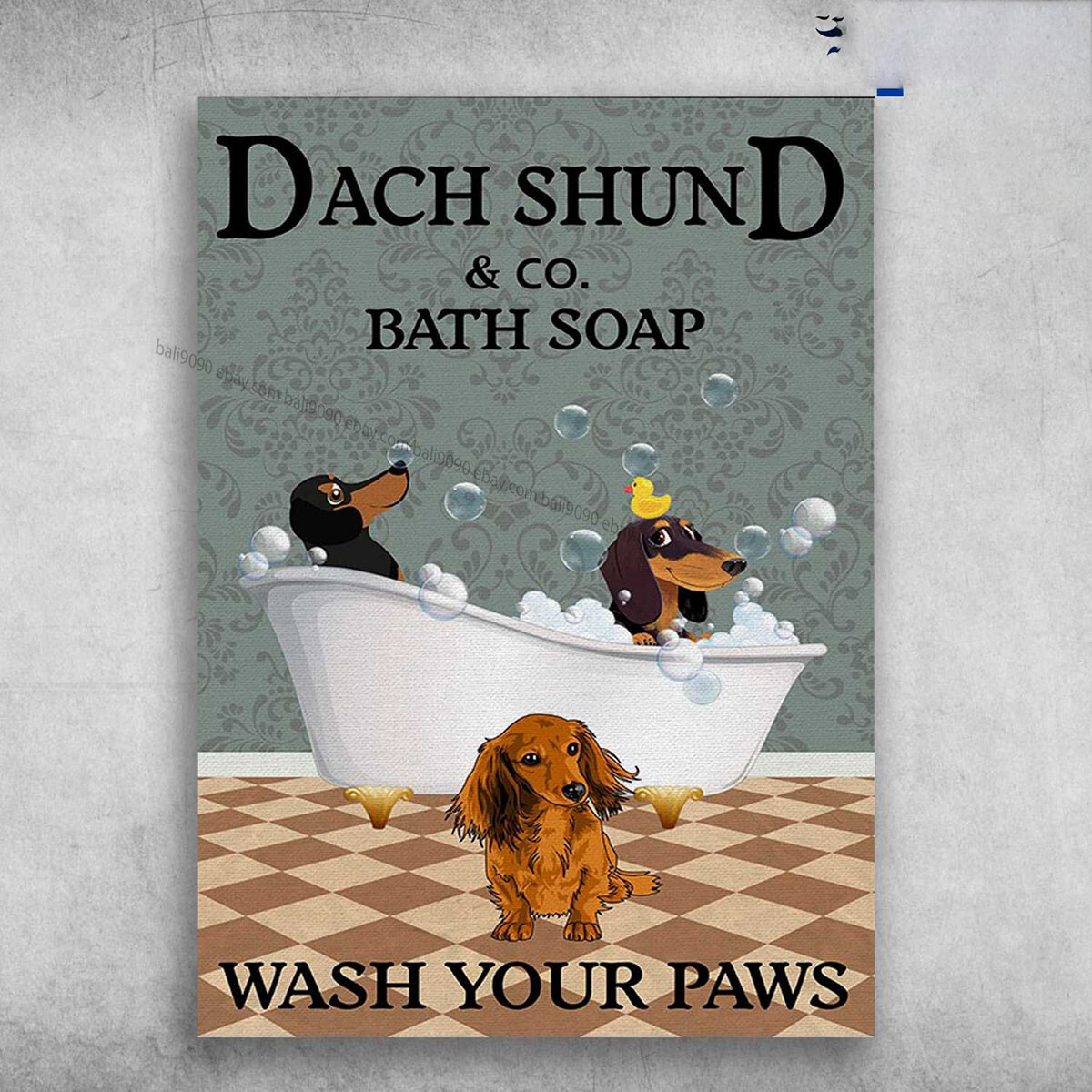 Dachshund Dog, Bath Soap Dach Shund And CO. Bath Soap, Wash Your Paws