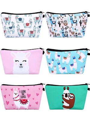 SATINIOR 6 Pcs Llama Makeup Bag Alpaca Gifts Alpaca Pouch Llama Cosmetic Bag ...