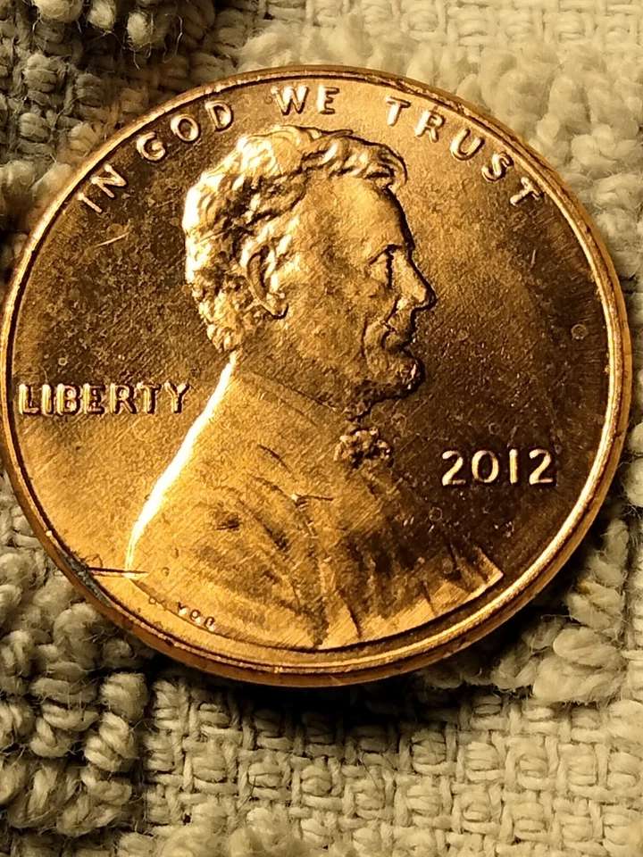 Bu 2012 P Lincoln Shield Cent Struck Thru Rim Error - Image 4 of 4