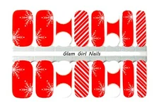 Candy Cane Christmas Nail polish strips / Nail Wraps / Nail Stickers