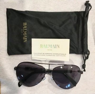Balmain UNISEX Aviator Sunglasses 59mm Light Gunmetal BNIB  display picture 2