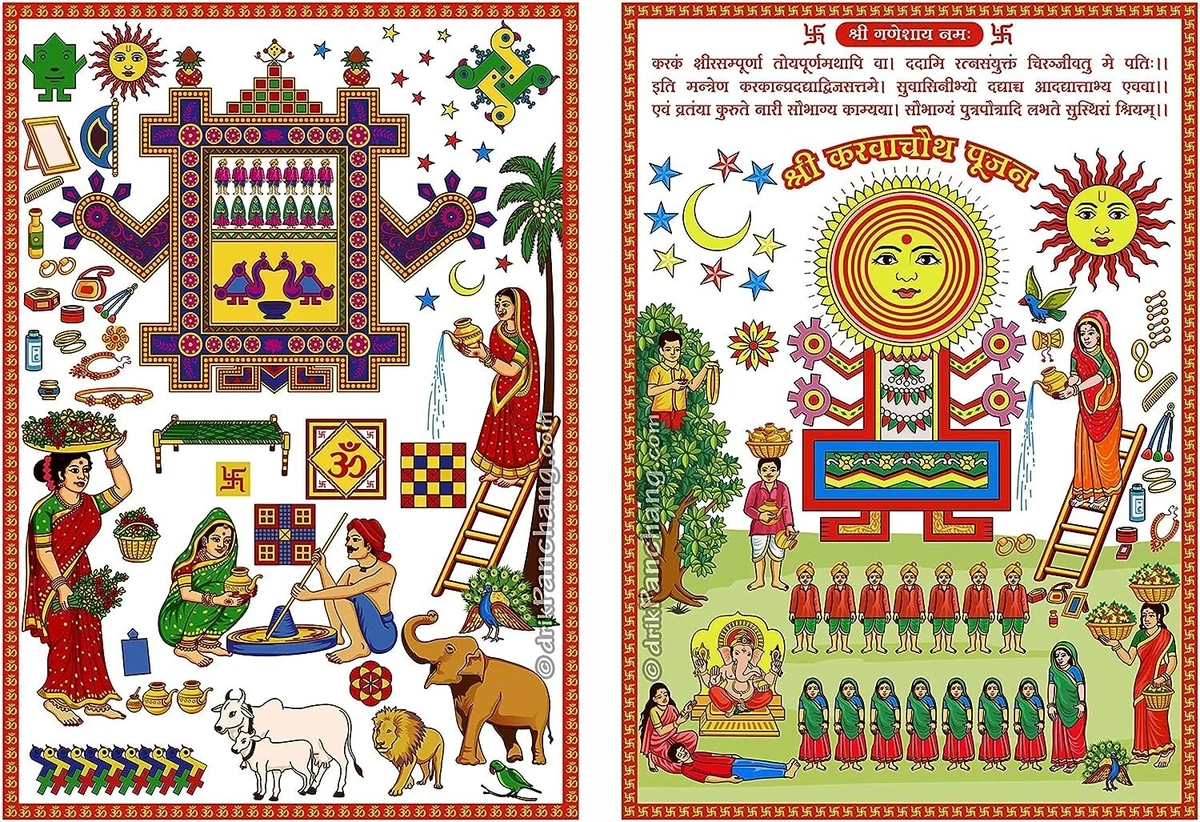 Karwa chauth Karva Chauth & Ahoi Mata ahoi ashtami Calendar/Poster Combo  12x18" | eBay
