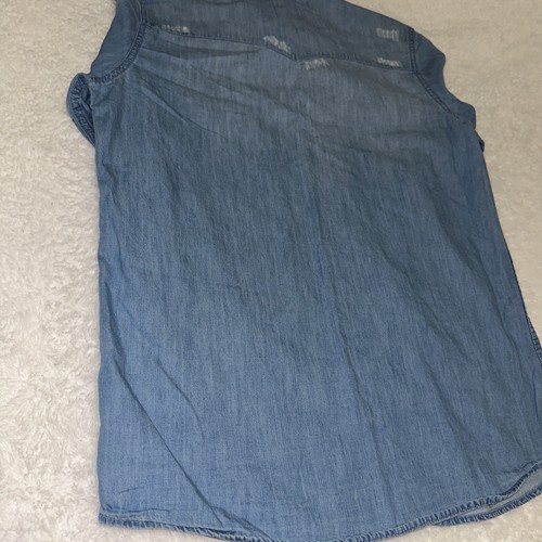 Levi's da uomo denim perla a scatto effetto invecchiato manica lunga XL viso sorridente ricamato - Foto 17 di 19