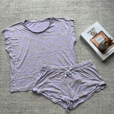 Tokyo Laundry Loungewear Pyjama Set Rainbow Size 12 L T-shirt