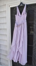 women's Vera Wang lilac color long formal dress size 12 new With Silver Purse