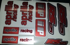 Aprilia RS125 DECALS STICKERS 3COLOUR Red Black Silver RS 125 Racing IP, 9 piece