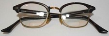 50s Vintage Cat Eye 1/10 12KGF Bridge Eye Glasses Ornate Design Horn Rims