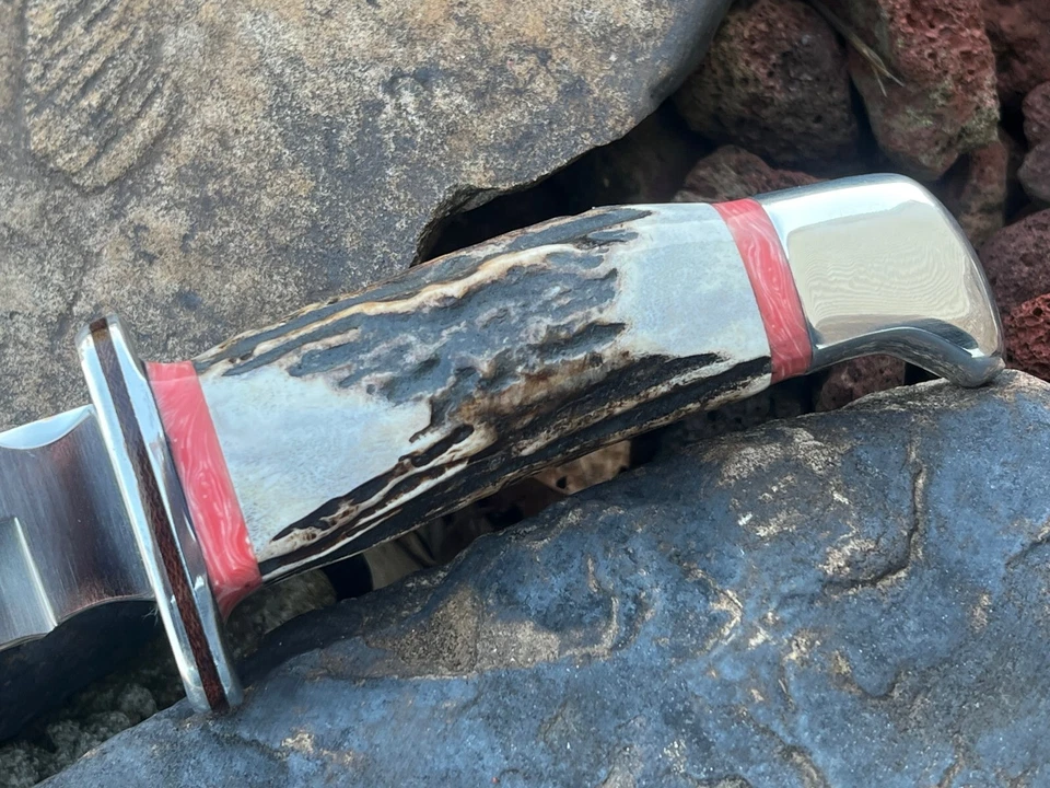 LEROY REMER STAG BUCK 119 PROTECTOR DE ALUMINIO CON ESPACIADORES DE CORAL ROSA CUCHILLOS #5 Foto 2 de 4