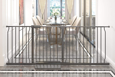 #ad Extra Wide Pressure Mounted Baby Gate Walk Through Safety Gate for Pets amp; Kids $220.99