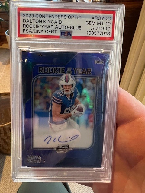 Dalton Kincaid Panini Contenders Optic Rookie of the Year Contenders Autographs #ROYDC Blue
