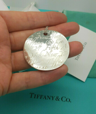 Tiffany & Co. RARE XL Huge Silver NOTES Disc New York Round
