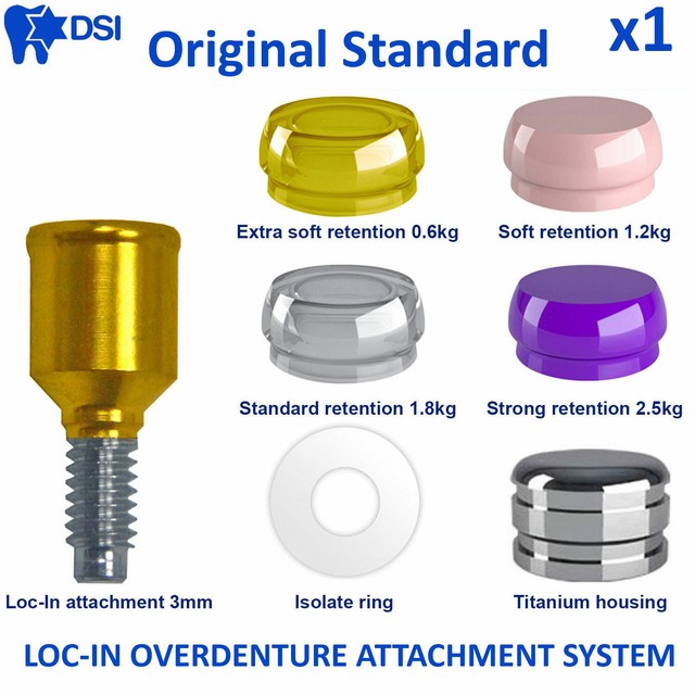 DSI Dental Implant LocIn Removable Overdenture Attachment Abutment