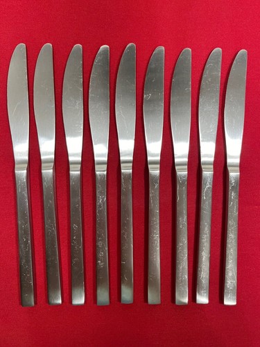 RARE Set of 9 West Elm Blair Flatware Stainless Steel Silver Dinner Knives 7.25” - Picture 4 of 6