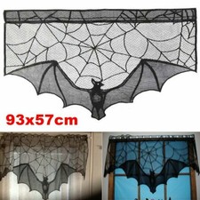 Black Lace Bat Halloween Props Party Scary Indoor Decorations Window Curtains