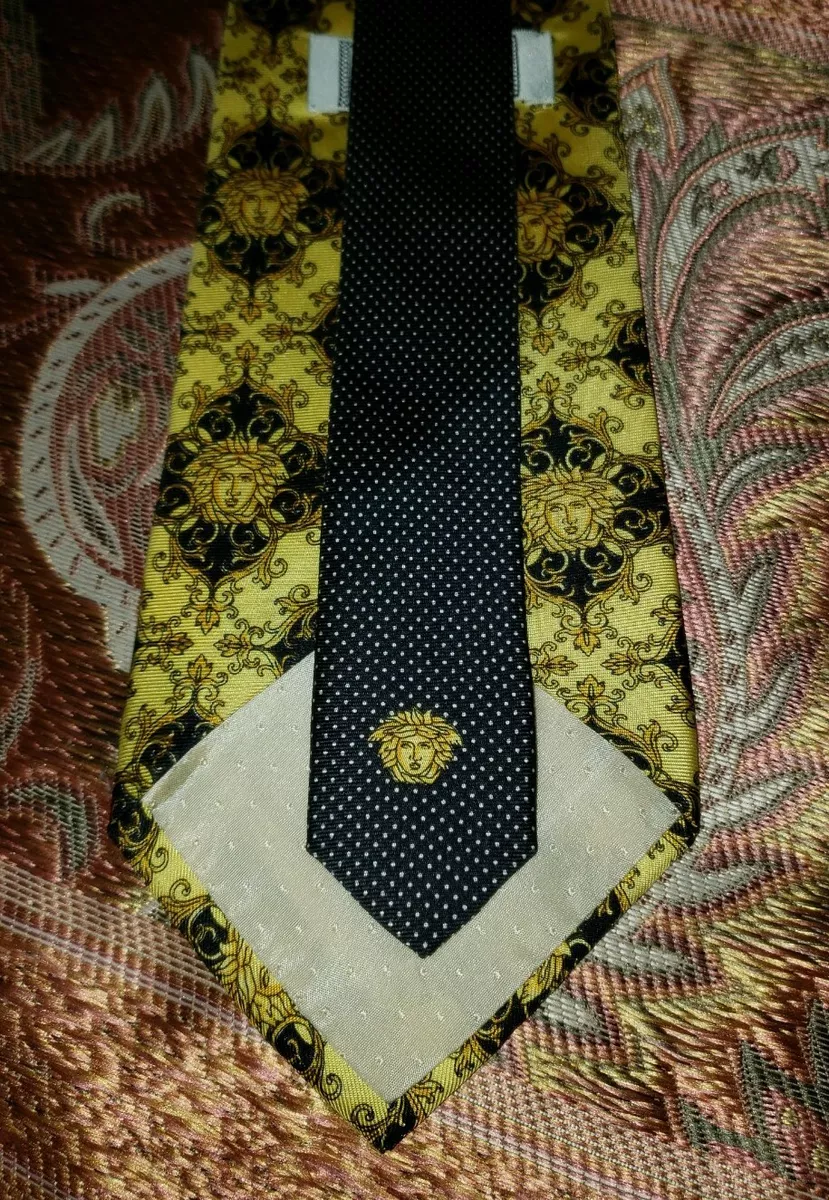Rare Versace Madusa Black Label Mens Multicolor 100% Silk Tie | eBay