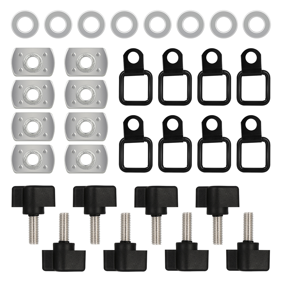 Jeep Wrangler Hard Top Fasteners Kit - 24-Piece Set, Easy On/Off For YJ, TJ, JK Models