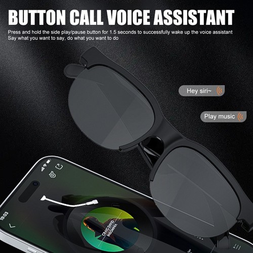 Smart Glasses, Bluetooth Call & Music Sunglasses Open Ear Headset AI Translation - Picture 9 of 20