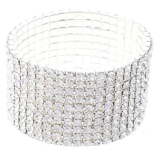 Silver Tone Clear Rhinestone Stretch Bracelet B1057-SCL