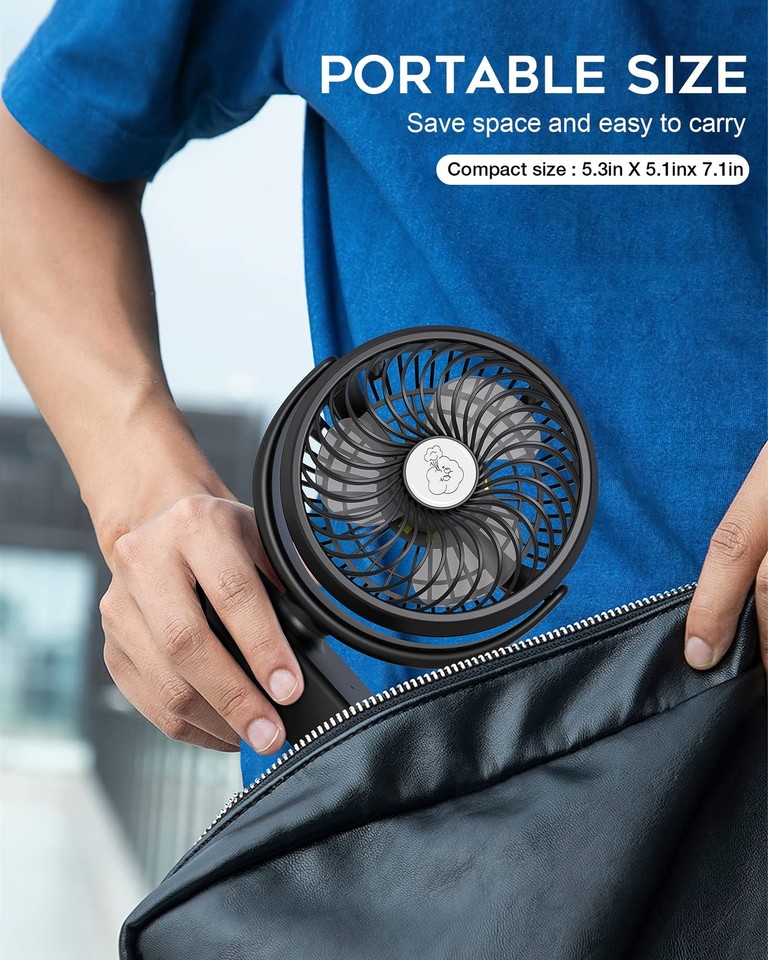 Portable Camping Fan, Small Tent Fan with Hanging Hook, 40 Working