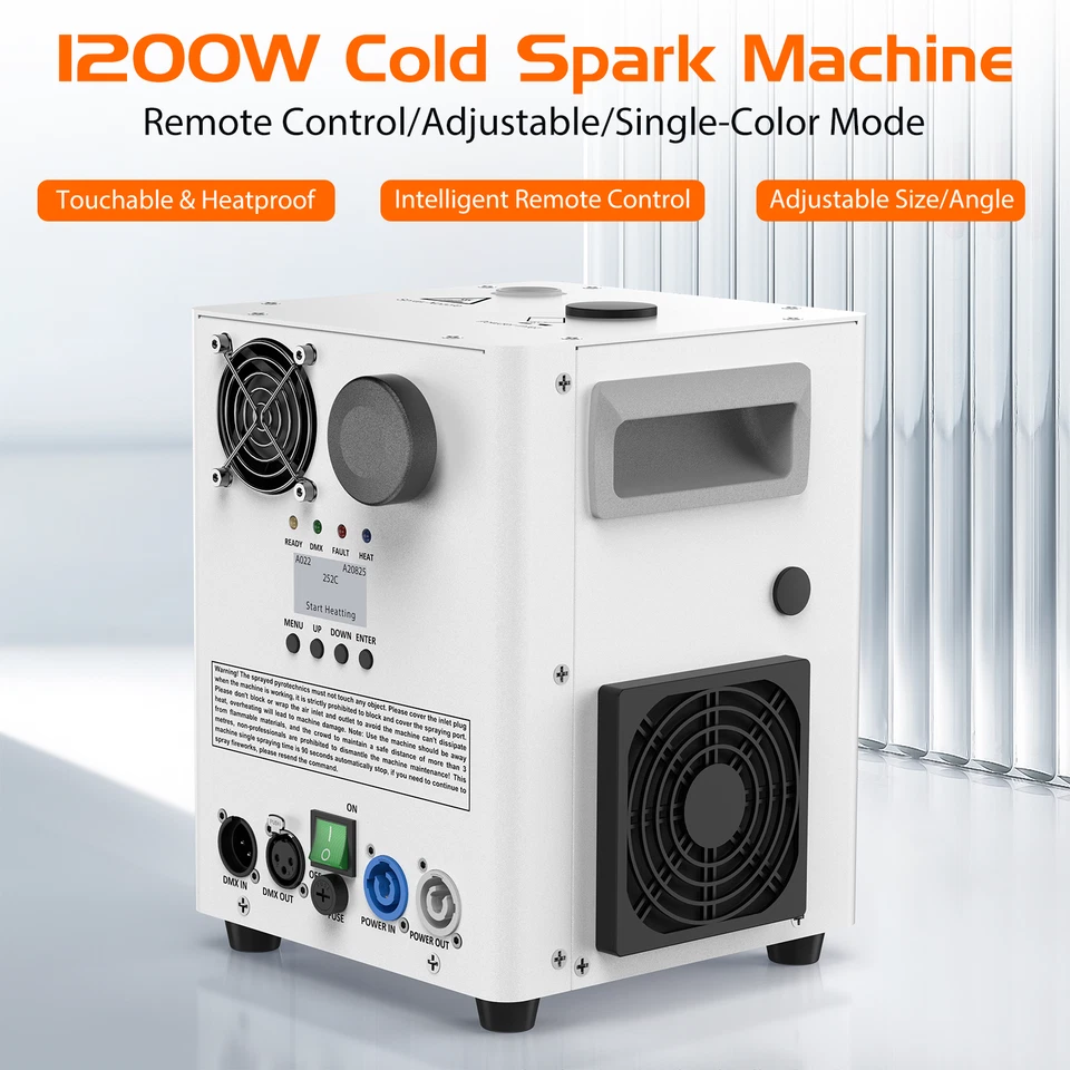 New Cold Spark Machine 1200W Stage Effect DMX Firework DJ Event Party Wedding - Image 3 of 4