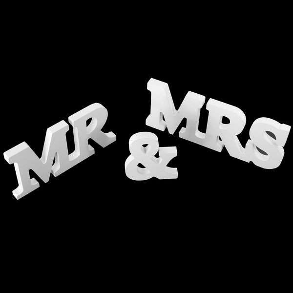 Mr & Mrs Buchstaben Hochzeit Aus Holz Stehend Dekoration-image