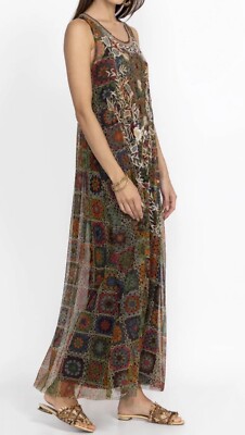 Johnny Was Embroidered Mesh Dress NWT M | eBay