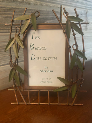 Sheridan 3D Picture Frame Copper Bamboo Stalks Green Tinted Leaves NEW