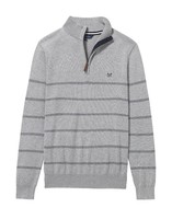 Crew Clothing Mens Stripe Classic Half Zip Grey Jumper Size Xl Crew Clothing Mens Stripe Classic Half Zip Grey Jumper Size Xl