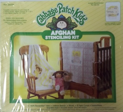 Cabbage Patch Kids Afghan Stenciling Kit #26250 32x32'' My Little Girl New