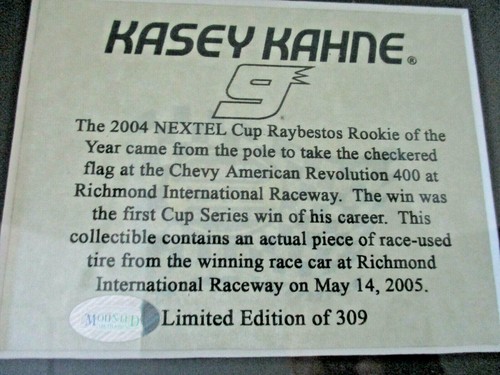 MONTIERTE MEMORIES KASEY KAHNE 2004 NASCAR NEXTEL BILD & REIFENSTÜCK ~ 262/309 - Bild 4 von 7
