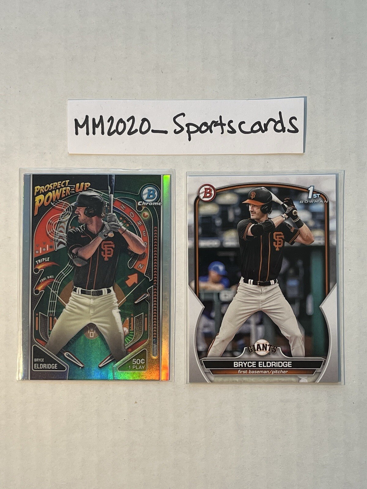 Bryce Eldridge 2023 1st Bowman & 2024 Chrome PP REFRACTOR Giants MAKE AN OFFER!