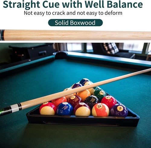 58'' Professional Pool Cues Set of 4 - Durable Canadian Maple Wood Construction - Picture 6 of 8