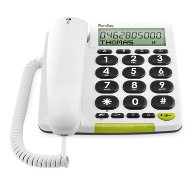 Doro PhoneEasy 312cs Schnurgebundenes Großtastentelefon mit großem Display weiss