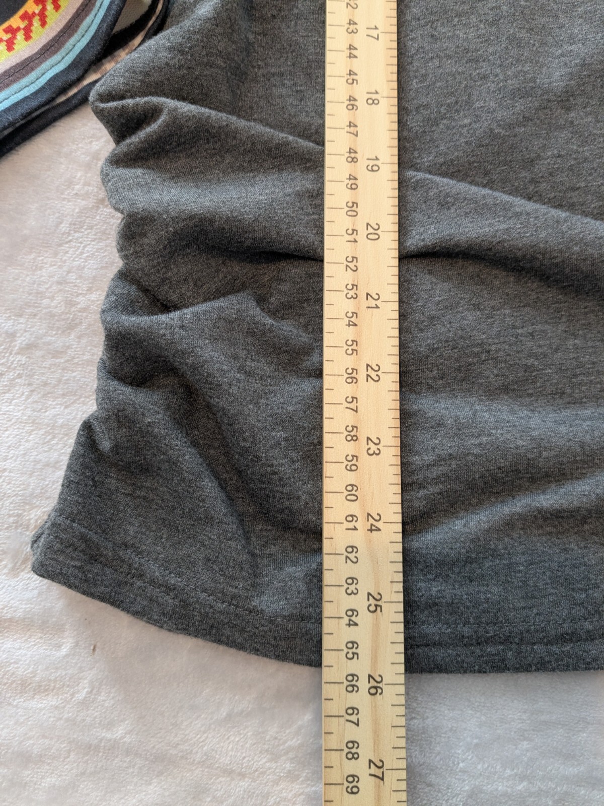 Grey Mock neck Geometric Patterned Pullover Hoode… - image 3