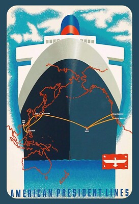 Blechschild 20x30 Schiff-Fahrt Linie American Lines Passagier Dampfer historisch