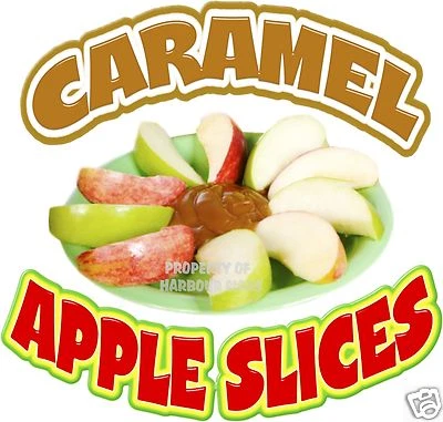 HARBOUR SIGNS Caramel Apple Slices Decal 14" Concession Food Truck Van Restaurant Menu Sticker