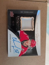 2023-24 Hockey Andrei Svechnikov Exquisite GU Jersey Auto 43/65 Hurricanes
