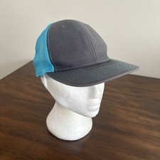 Richardson 112 Grey Turquoise Blue Mesh Back Adjustable Trucker Cap Hat 172