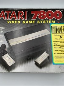 Atari 7800 Console Pro-System Composite AV and Power Mod w/ Controller  CIB