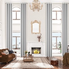 Sanceor Blackout Extra Long Curtain,2 52"W x 192"L Pack of 1 , Pale Gray