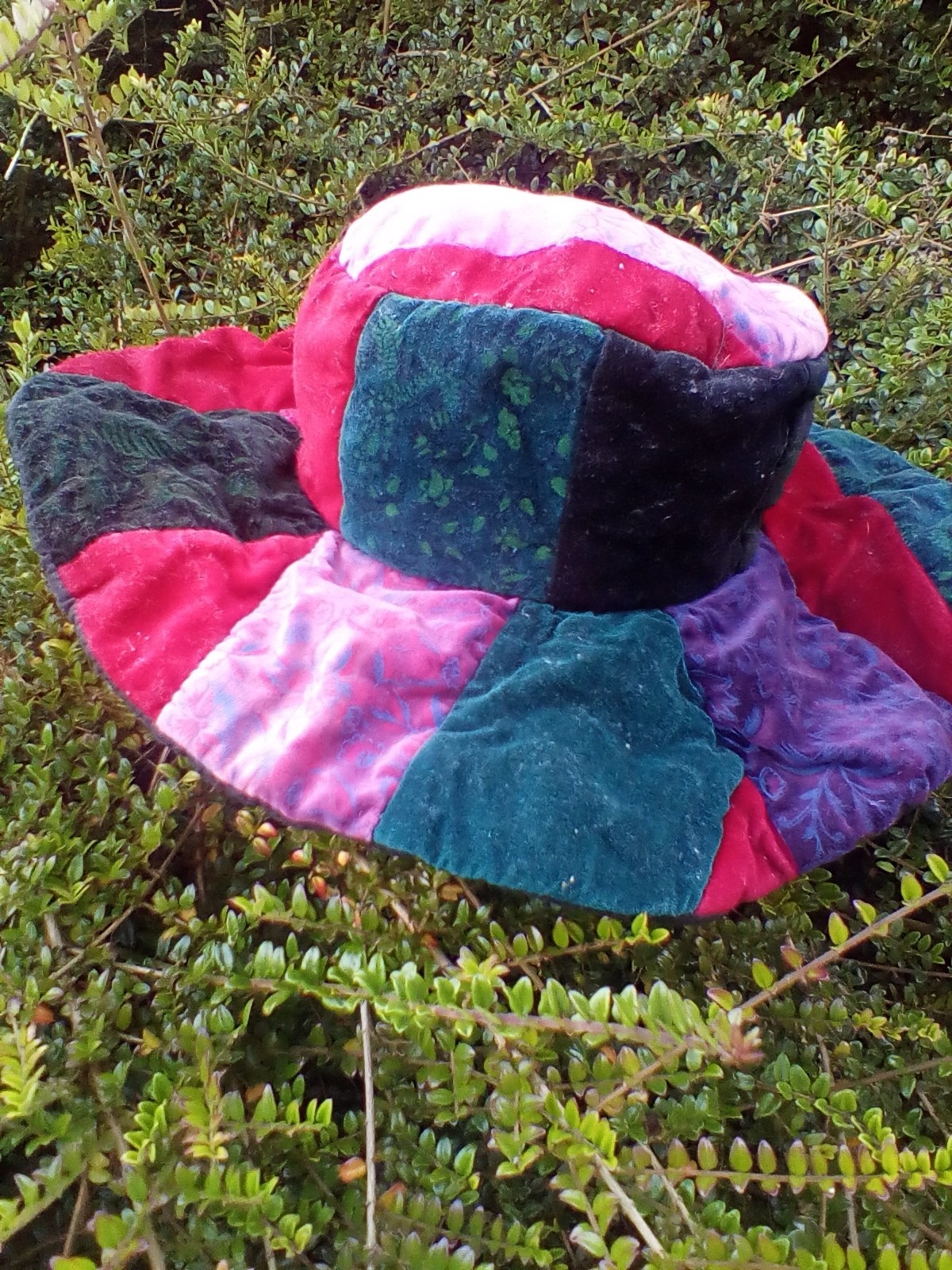Vintage handmade Multicoloured Patchwork Velvet h… - image 1