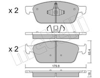Metelli Bremsbelagsatz, Scheibenbremse 22-0989-0 FüR Ford