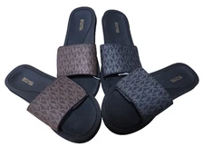 Michael Kors Wade MK Logo Slide Sandals Women's 6, 7, 8, 9, 10, 11 Brown & Black