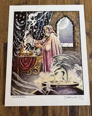 Frank Brunner 1976 THE WIZARD Golden Graphics Print SIGNED & NUMBERED 17x22