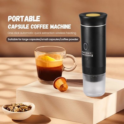 Marchine Cafe Expresso Electrique Portable Capsule Cafe Moulu Usb Voiture Voyage