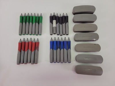 (25) SB680 Smart Board Pens & (7) Erasers - Blue, Red, Black & Green