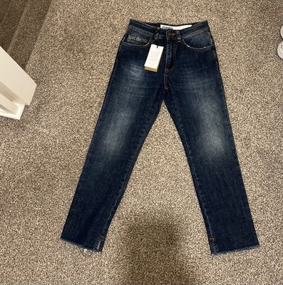 Grifoni JiJi High Rise Slim Cropped Jeans W24 Made In Italy Frayed Hem BNWT