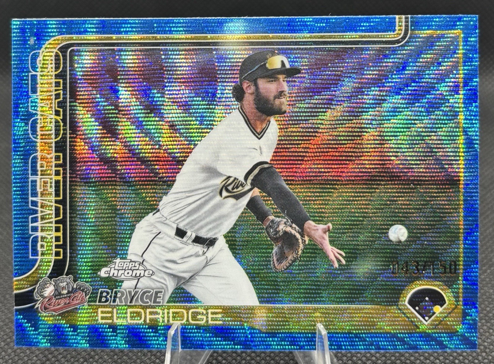 Bryce Eldridge 2025 Topps Pro Debut Chrome Blue Wave /150 SF Giants, River Cats