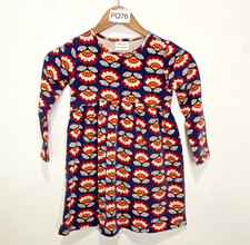 Hanna Andersson Folk Flower Print Dress Size 6-7 Long Sleeve Play Dress 120 cm