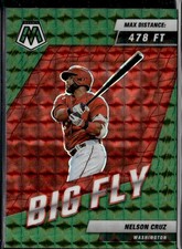 2022 Panini Mosaic Nelson Cruz #BF-9 Big Fly Green Mosaic